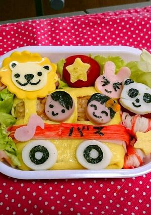 遠足キャラ弁当☆バスに乗って動物園♪-レシピのメイン写真