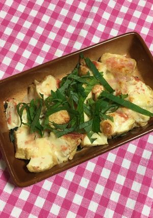 トースターでおつまみ厚揚げたらこチーズ-レシピのメイン写真