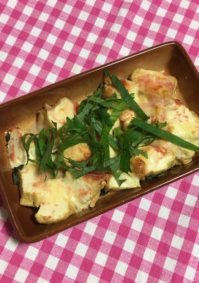 トースターでおつまみ厚揚げたらこチーズ-レシピのメイン写真