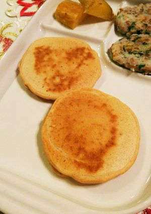 離乳食後期 米粉のバナナきな粉パンケーキ-レシピのメイン写真