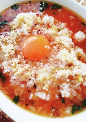 レンジで３分♪トマトリゾット風スープご飯-レシピのメイン写真