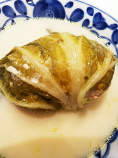 鶏モモ肉のロール白菜 ミルクスープ風-レシピのメイン写真