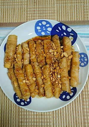 サツマイモ豚巻きのナッツソース-レシピのメイン写真