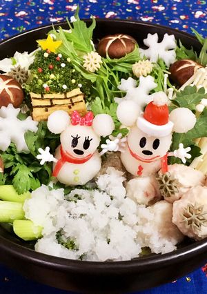 雪だるまミキミニのクリスマスデコ鍋-レシピのメイン写真