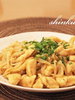 節約簡単*鶏むね肉ともやしの甘辛味噌炒め-レシピのメイン写真