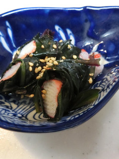 金時草とカニカマの酢の物-レシピのメイン写真