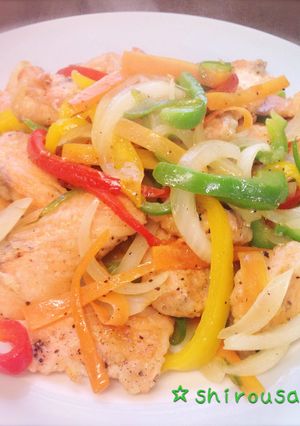 たっぷり彩り野菜とサーモンのムニエル-レシピのメイン写真