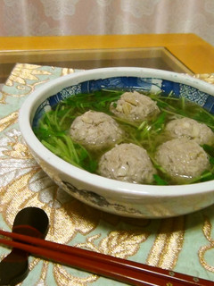 挽肉れんこん団子のスープ☆エスニック風味-レシピのメイン写真