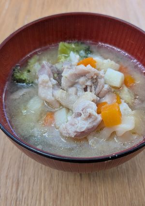 ◎業スー野菜スープの具を使った時短味噌汁-レシピのメイン写真