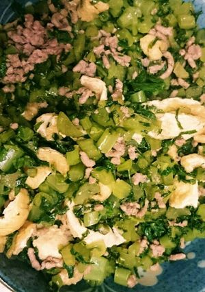 大根葉とひき肉のごま油炒め-レシピのメイン写真
