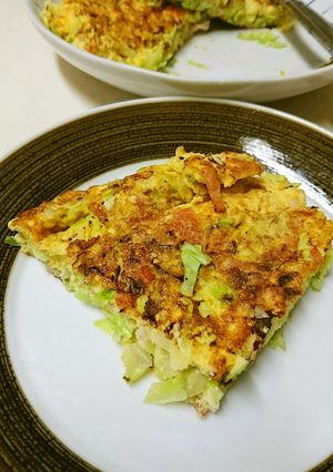 キャベツとハムのキッシュ風卵焼き-レシピのメイン写真