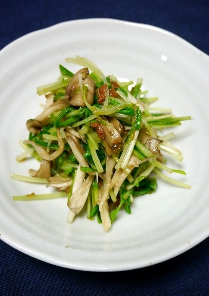 簡単！舞茸と水菜の梅醤油和え-レシピのメイン写真