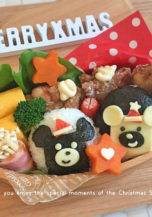 クリスマス☆簡単♩おにぎり♡くま☆キャラ-レシピのメイン写真