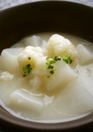 【京都丹波】かぶらとカリフラワーのスープ-レシピのメイン写真