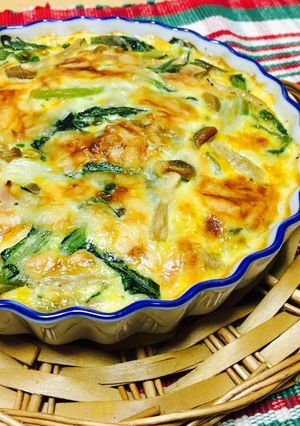 【京都丹波】九条ねぎと菊菜のキッシュオム-レシピのメイン写真
