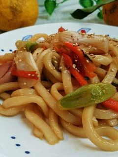 *ゆず香る♪ネギたっぷり焼きうどん*-レシピのメイン写真