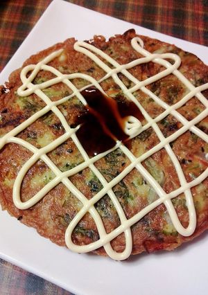 ワサビ菜でお好み焼き-レシピのメイン写真