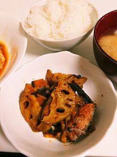 かぼちゃレンコンのバター醤油炒め-レシピのメイン写真