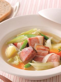 ガルピューレ ハムと野菜の食べるスープ-レシピのメイン写真