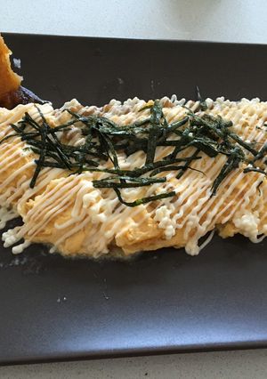 お酒のおつまみに！納豆オムレツ！-レシピのメイン写真