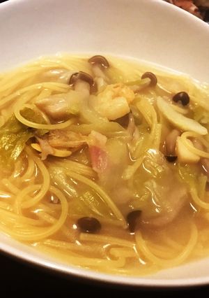 超簡単☆キャベツと海鮮スープパスタ！-レシピのメイン写真