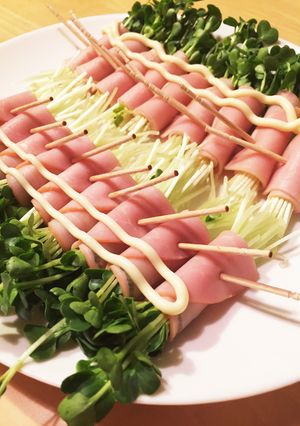 カイワレ大根のハム巻き♡-レシピのメイン写真