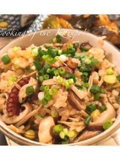 キノコと枝豆の簡単タコ飯!-レシピのメイン写真