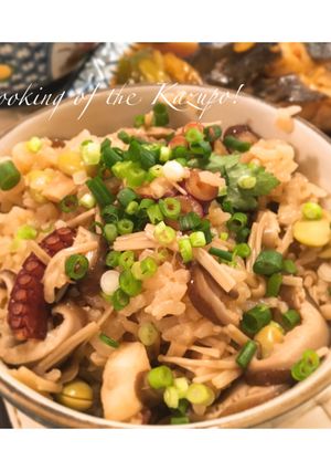 キノコと枝豆の簡単タコ飯！-レシピのメイン写真