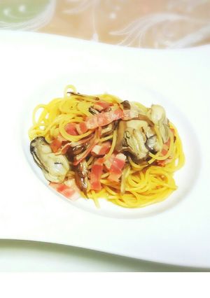 牡蠣ベーコン舞茸ﾊﾞﾀｰ醤油パスタ✴-レシピのメイン写真