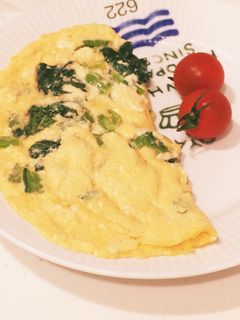 卵一個で☆簡単ヘルシー小松菜オムレツ-レシピのメイン写真