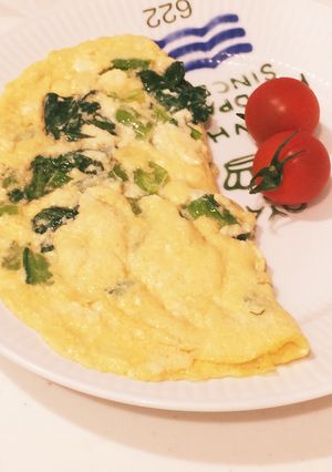 卵一個で☆簡単ヘルシー小松菜オムレツ-レシピのメイン写真