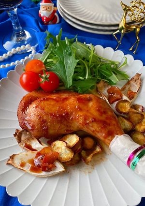 超簡単！漬けて焼くだけ！クリスマスチキン-レシピのメイン写真