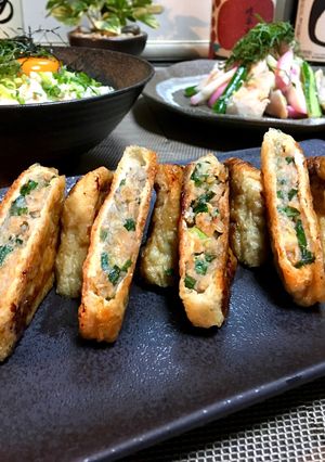 糖質カットの簡単で美味しい油揚げ餃子♡-レシピのメイン写真