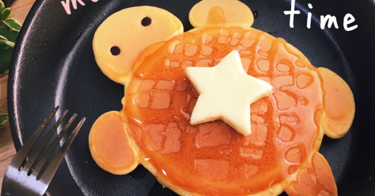 ふわふわカメさんホットケーキ♡ 朝食が楽しくなる⭐かめさんのホットケーキ by mew⁂mam