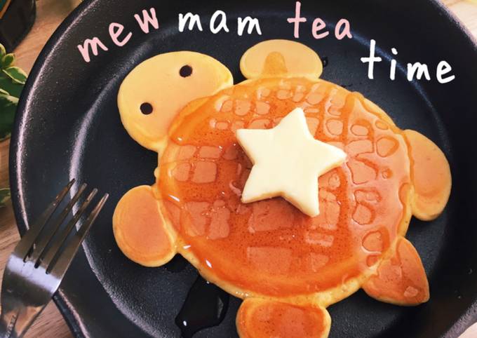 朝食が楽しくなる⭐かめさんのホットケーキ by mew⁂mam 【クックパッド 