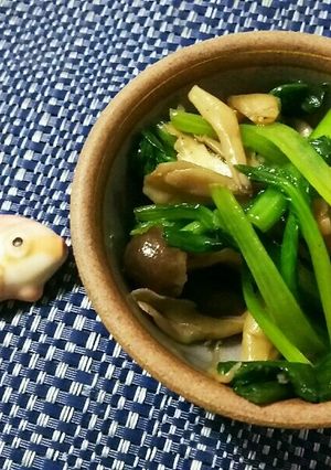 小松菜とキノコのペペロンチーノ風-レシピのメイン写真