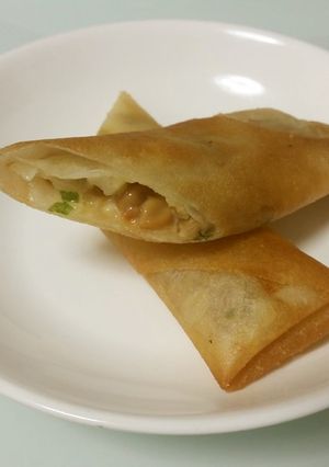 我が家の納豆オニオンチーズ春巻き◡̈*✧-レシピのメイン写真