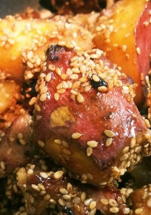 蓮根とさつま芋のほっこり甘辛ごまぶっかけ-レシピのメイン写真