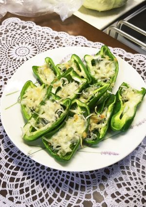 ピーマンとおじゃこのチーズ焼きおつまみ-レシピのメイン写真