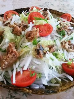 美味い♪大根サラダにサバ缶(*´∀`)-レシピのメイン写真