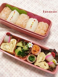 幼稚園 シンプル可愛い俵型おにぎり弁当-レシピのメイン写真