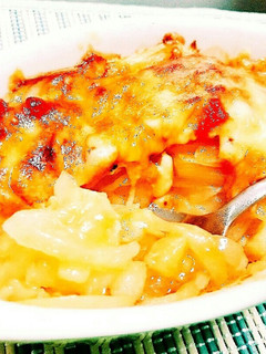 ジャガイモと玉ねぎのケチャップチーズ焼き-レシピのメイン写真