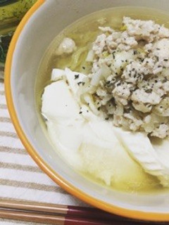 鶏そぼろと寄せ豆腐の塩ラーメン!-レシピのメイン写真