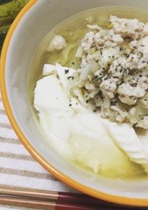 鶏そぼろと寄せ豆腐の塩ラーメン！-レシピのメイン写真