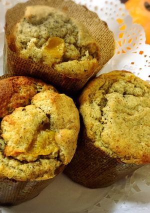 秋味！熟柿とほうじ茶のマフィン-レシピのメイン写真