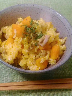 かぼちゃと豚肉の炊き込みご飯♪-レシピのメイン写真