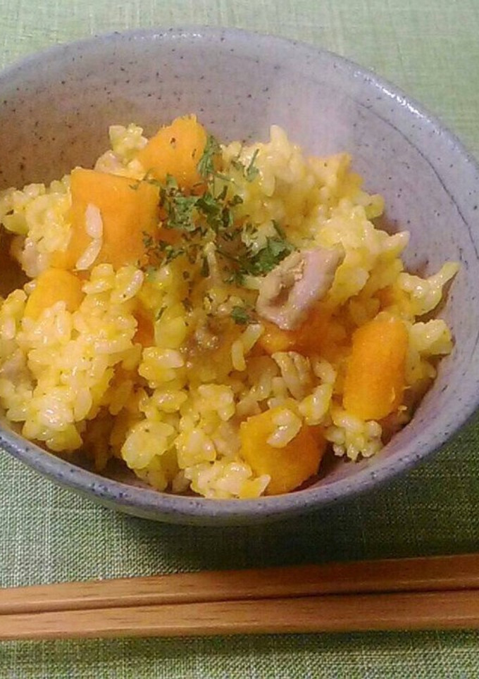 かぼちゃと豚肉の炊き込みご飯♪-レシピのメイン写真