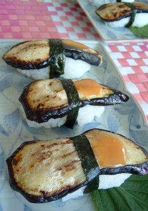茄子の味噌だれ握り-レシピのメイン写真