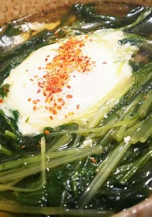 簡単☆麺つゆで水菜の巣ごもり-レシピのメイン写真