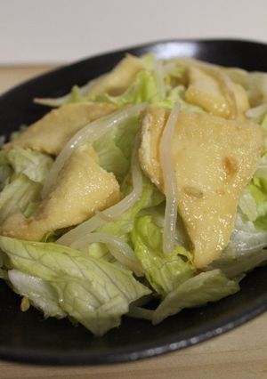 ランチ夕♪レタスもやし油揚げの酢みそ和え-レシピのメイン写真